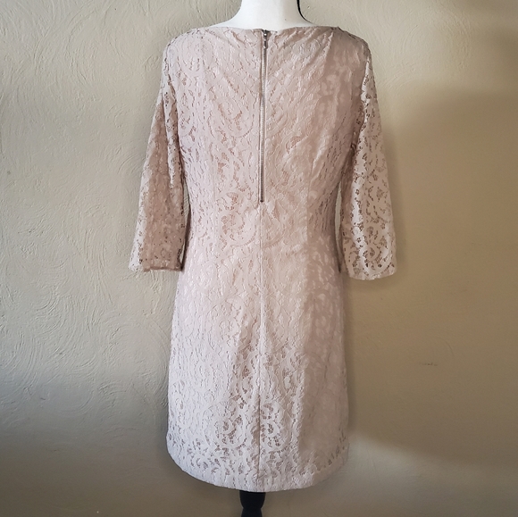 Nine West Size 6 Cream Dress 3/4 Sleeves. - Picture 5 of 13